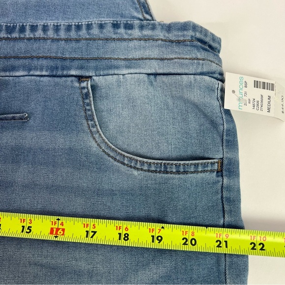 NWT MAURICES Women’s Blue Jean Shortalls Sz Medium Adjustable Waist/Buckle/strap - Picture 11 of 14
